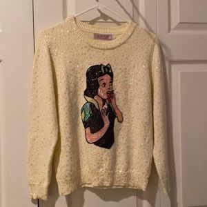 Sequined Snow White Sweater; 3-SHUN